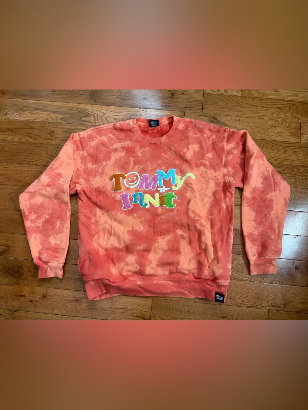 TommyInnit Limited Edition Custom Orange Tie-Dye Crewneck